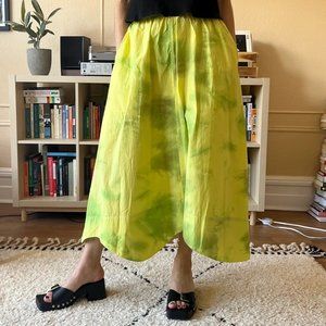 GANNI tie dye green and yellow skirt